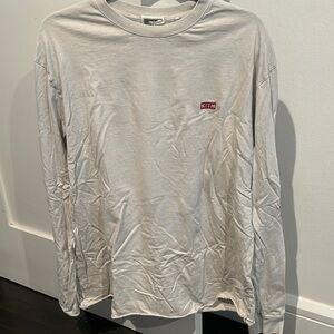 Kith Cream Long Sleeve Tee Minimalist Design
